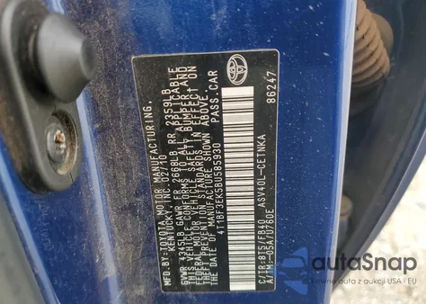 2011 Toyota Camry Base из США, поврежденный, VIN 4T1BF3EK5BU585930